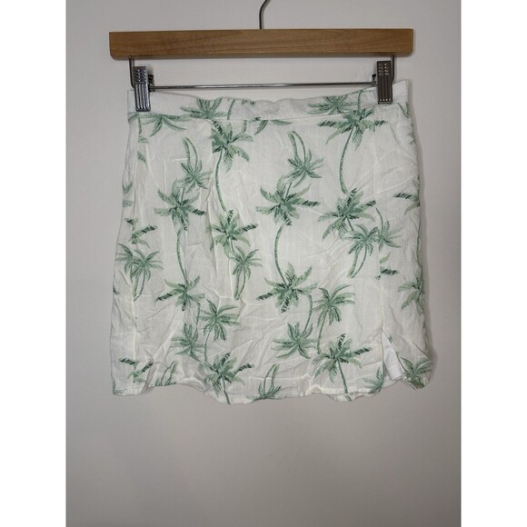 Le Lis Mini Skirt Sz Small Tropical Palms Vacation Beach Coastal #1215 - Picture 1 of 5